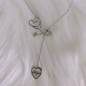 YFN sterling silver stethoscope lariat necklace